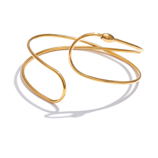 Double layered hollow cuff bracelet bangle - product image