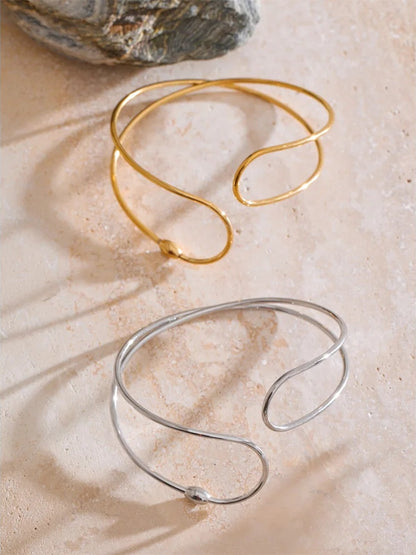 Double layered hollow cuff bracelet bangle - product image