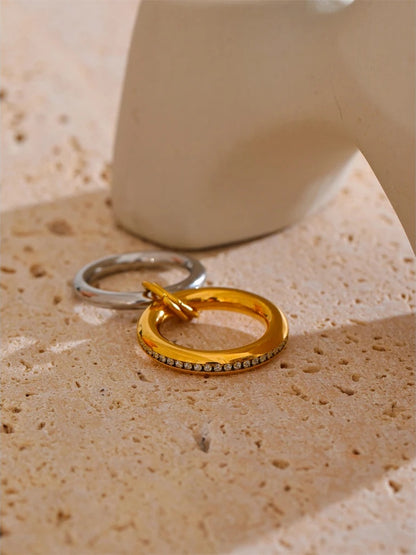 Double layered round zirconia stackable ring - product image