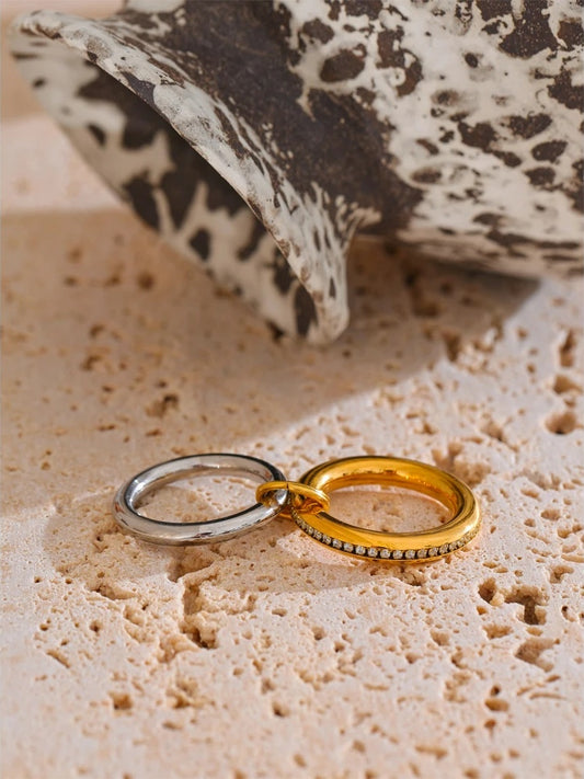Double layered round zirconia stackable ring - product image