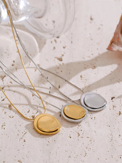 Double round fashion pendant daily necklace - product image