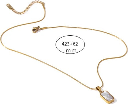 Double-sided black white enamel pendant necklace - product image