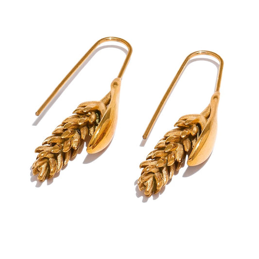 Ear of wheat minimalist drop statement earrings women - product image