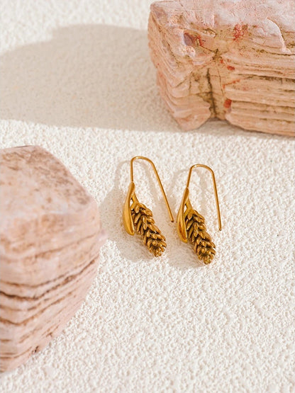 Ear of wheat minimalist drop statement earrings women - product image