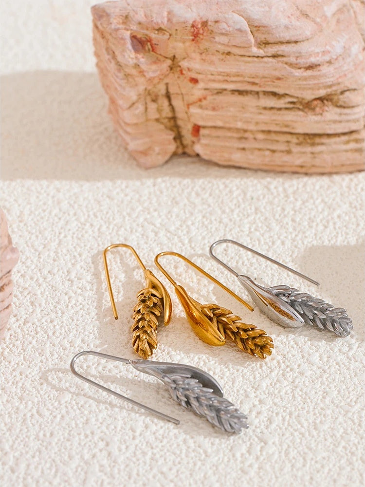Ear of wheat minimalist drop statement earrings women - product image
