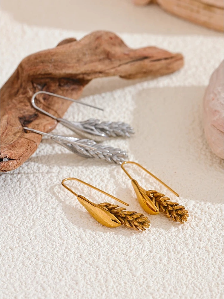 Ear of wheat minimalist drop statement earrings women - product image
