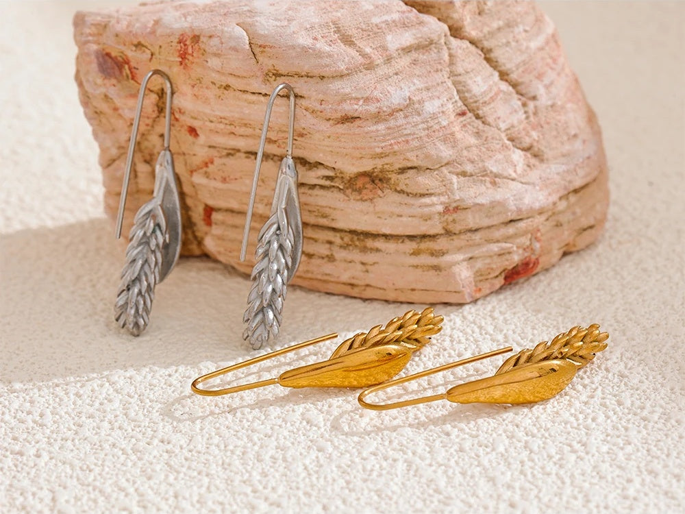 Ear of wheat minimalist drop statement earrings women - product image