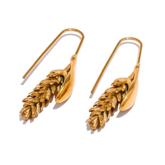 Ear of wheat minimalist drop statement earrings women - product image