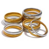 Elastic Thick Metal Bangle Bracelet Unisex