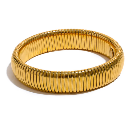 Elastic thick metal bangle bracelet unisex - product image