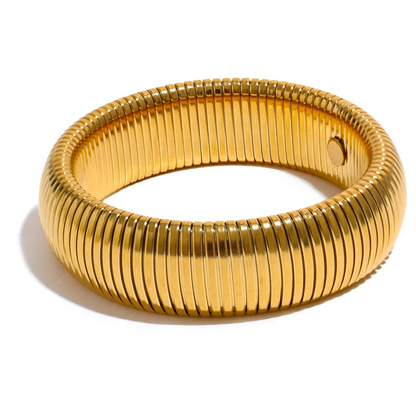 Elastic thick metal bangle bracelet unisex - product image
