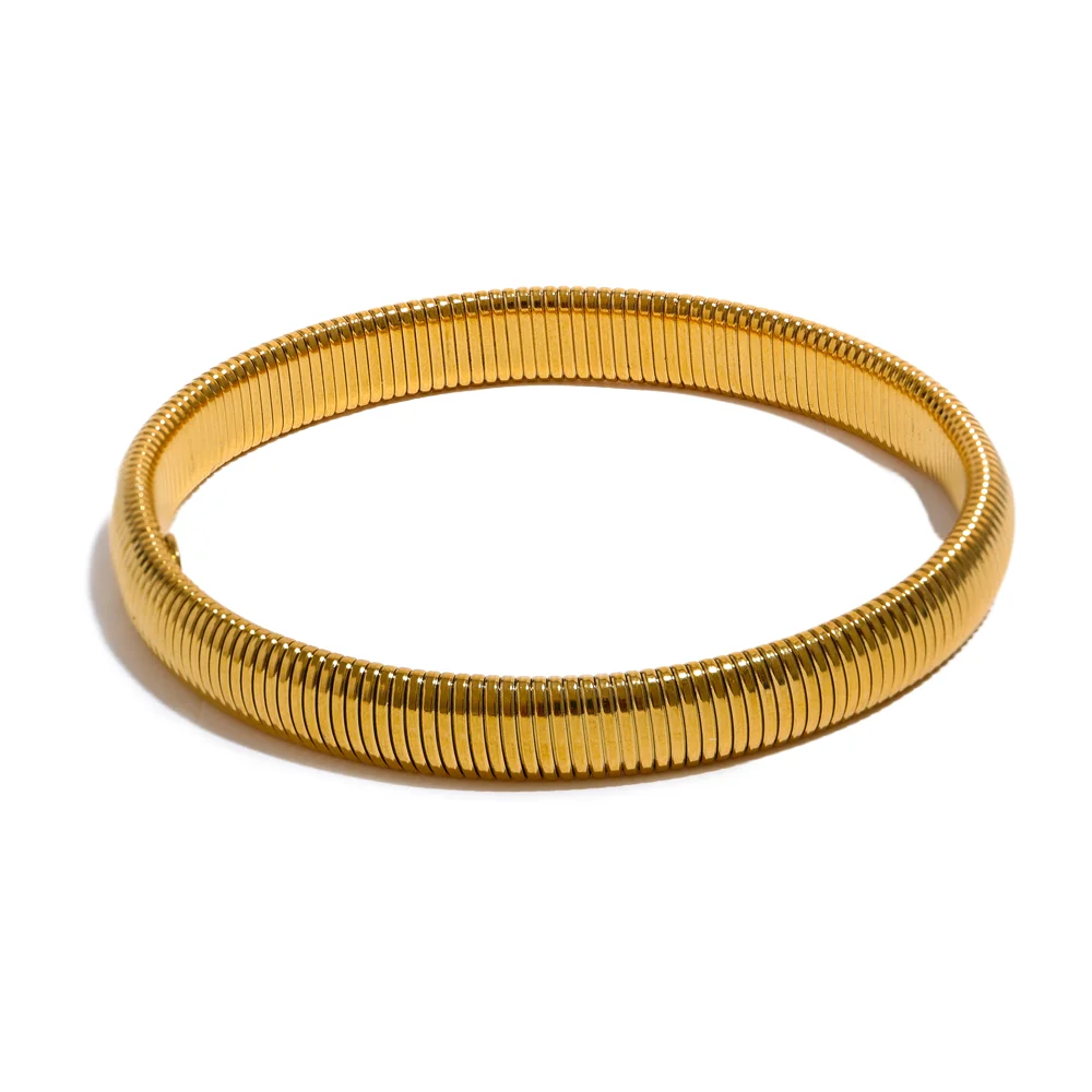 Elastic thick metal bangle bracelet unisex - product image