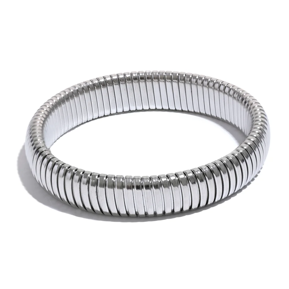 Elastic thick metal bangle bracelet unisex - product image
