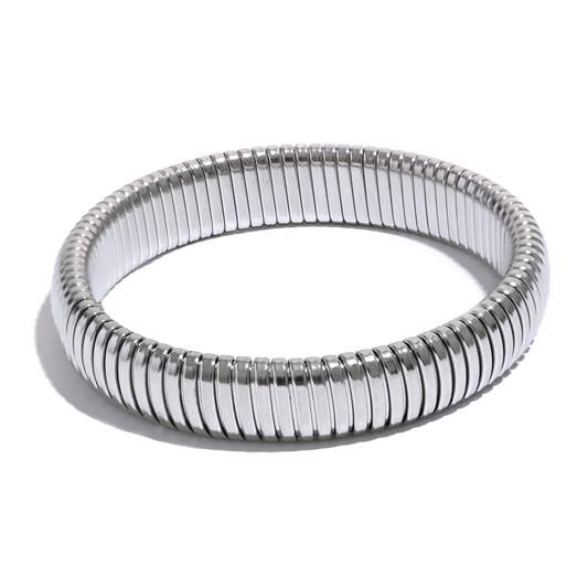 Elastic thick metal bangle bracelet unisex - product image