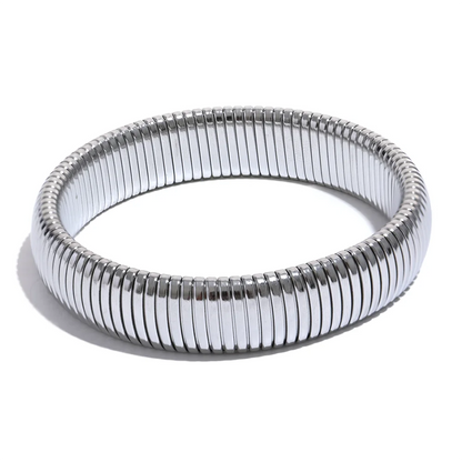 Elastic thick metal bangle bracelet unisex - product image
