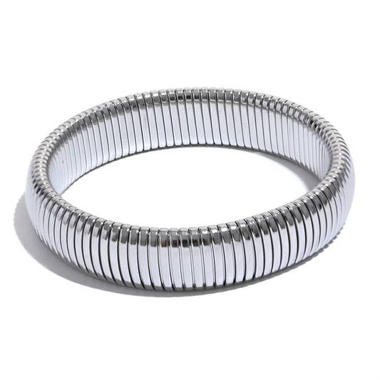 Elastic thick metal bangle bracelet unisex - product image
