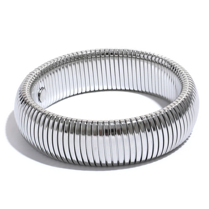 Elastic thick metal bangle bracelet unisex - product image