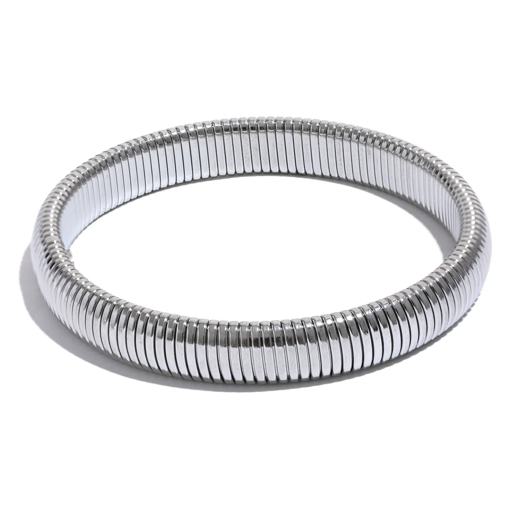 Elastic thick metal bangle bracelet unisex - product image