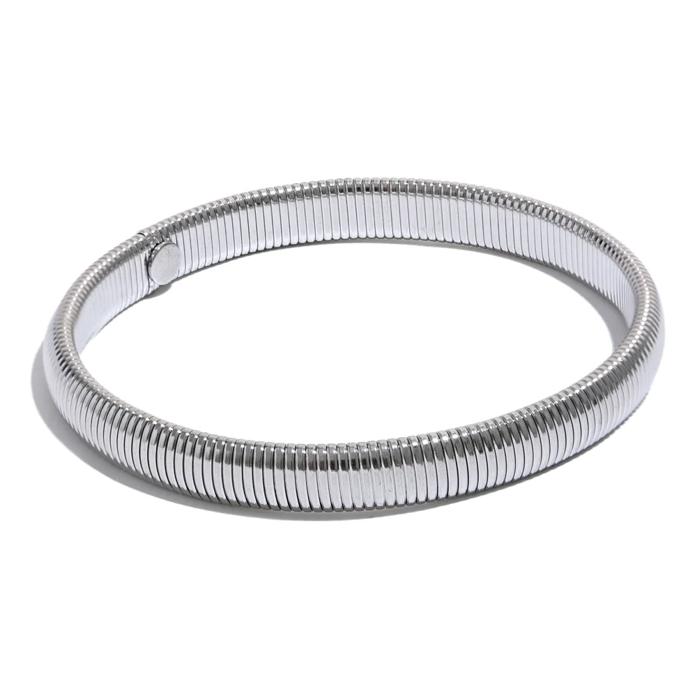 Elastic thick metal bangle bracelet unisex - product image