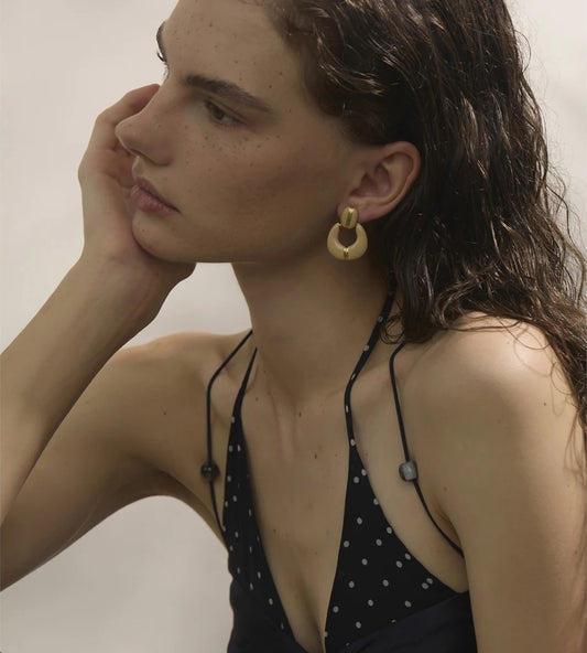 Enamel contemporary drop classic statement earrings - product image