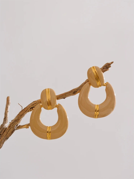 Enamel contemporary drop classic statement earrings - product image