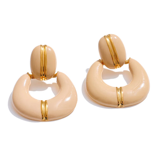 Enamel contemporary drop classic statement earrings - product image
