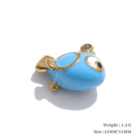 Enamel fruit cherry shell fish heart charms - product image