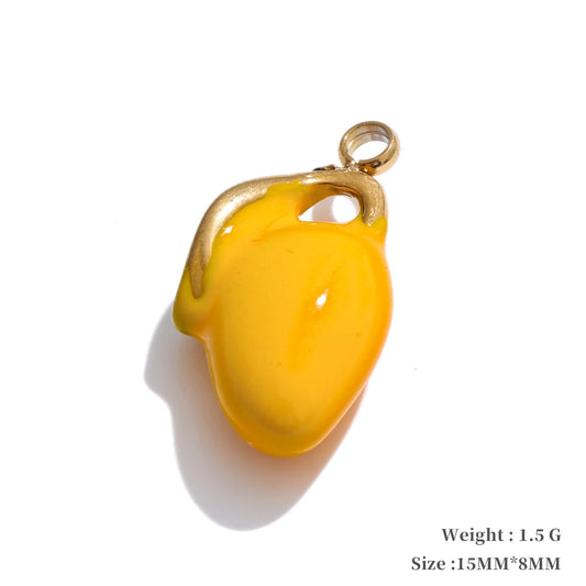 Enamel fruit cherry shell fish heart charms - product image