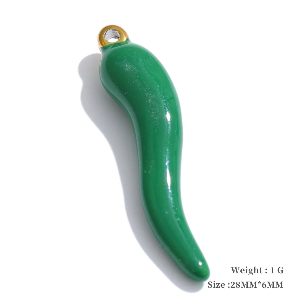 Enamel fruit cherry shell fish heart charms - product image