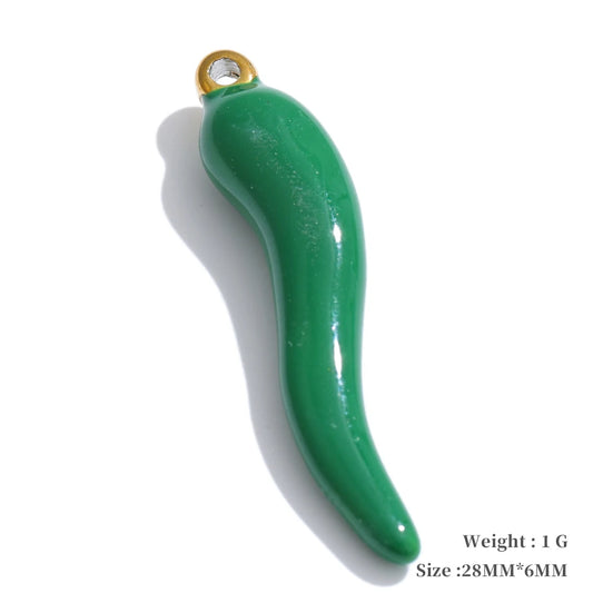 Enamel fruit cherry shell fish heart charms - product image