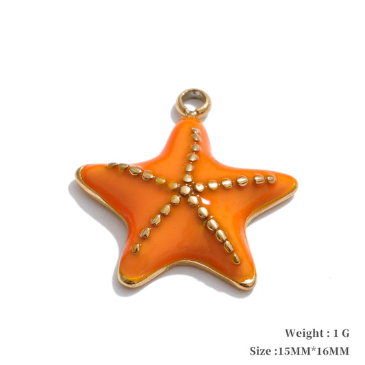Enamel fruit cherry shell fish heart charms - product image
