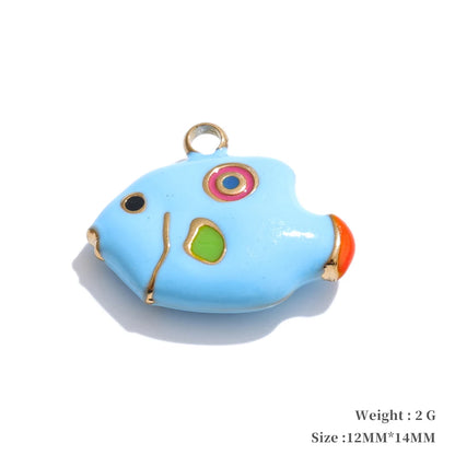 Enamel fruit cherry shell fish heart charms - product image