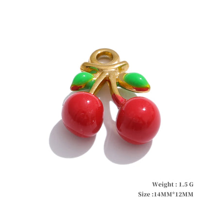 Enamel fruit cherry shell fish heart charms - product image