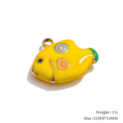 Enamel fruit cherry shell fish heart charms - product image