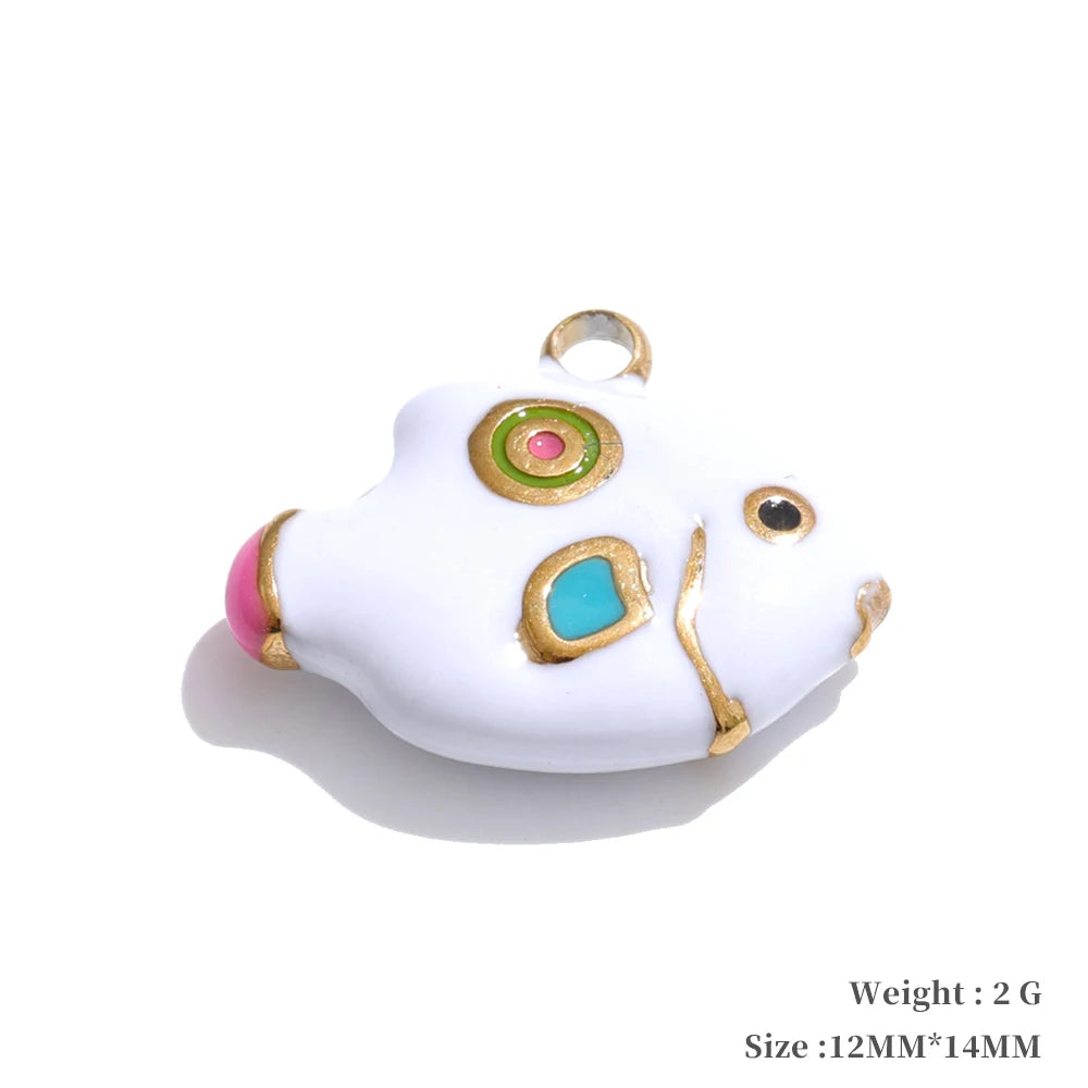 Enamel fruit cherry shell fish heart charms - product image
