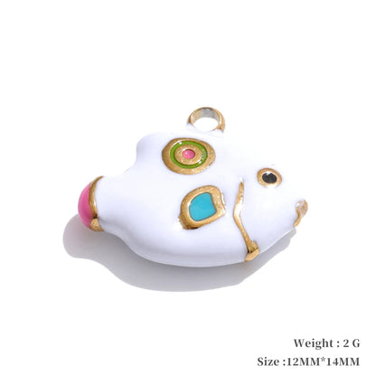 Enamel fruit cherry shell fish heart charms - product image