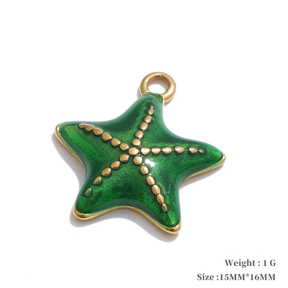 Enamel fruit cherry shell fish heart charms - product image