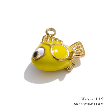 Enamel fruit cherry shell fish heart charms - product image