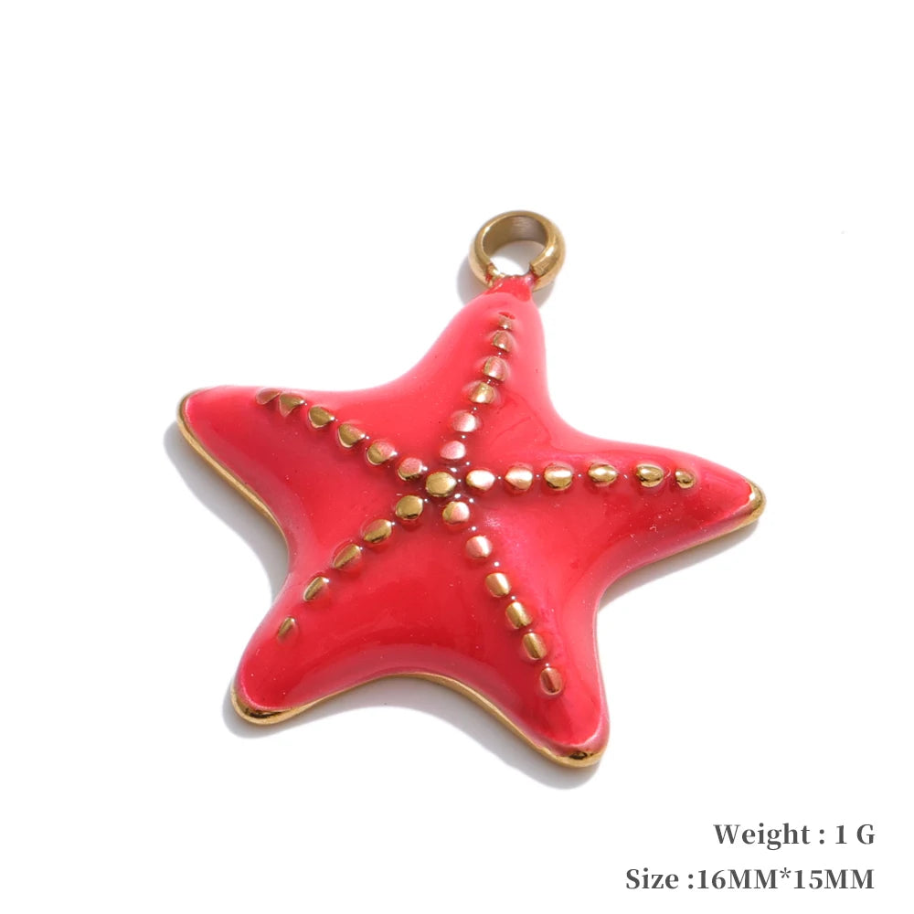 Enamel fruit cherry shell fish heart charms - product image