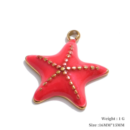 Enamel fruit cherry shell fish heart charms - product image