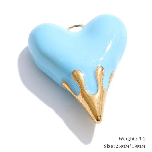 Enamel fruit cherry shell fish heart charms - product image