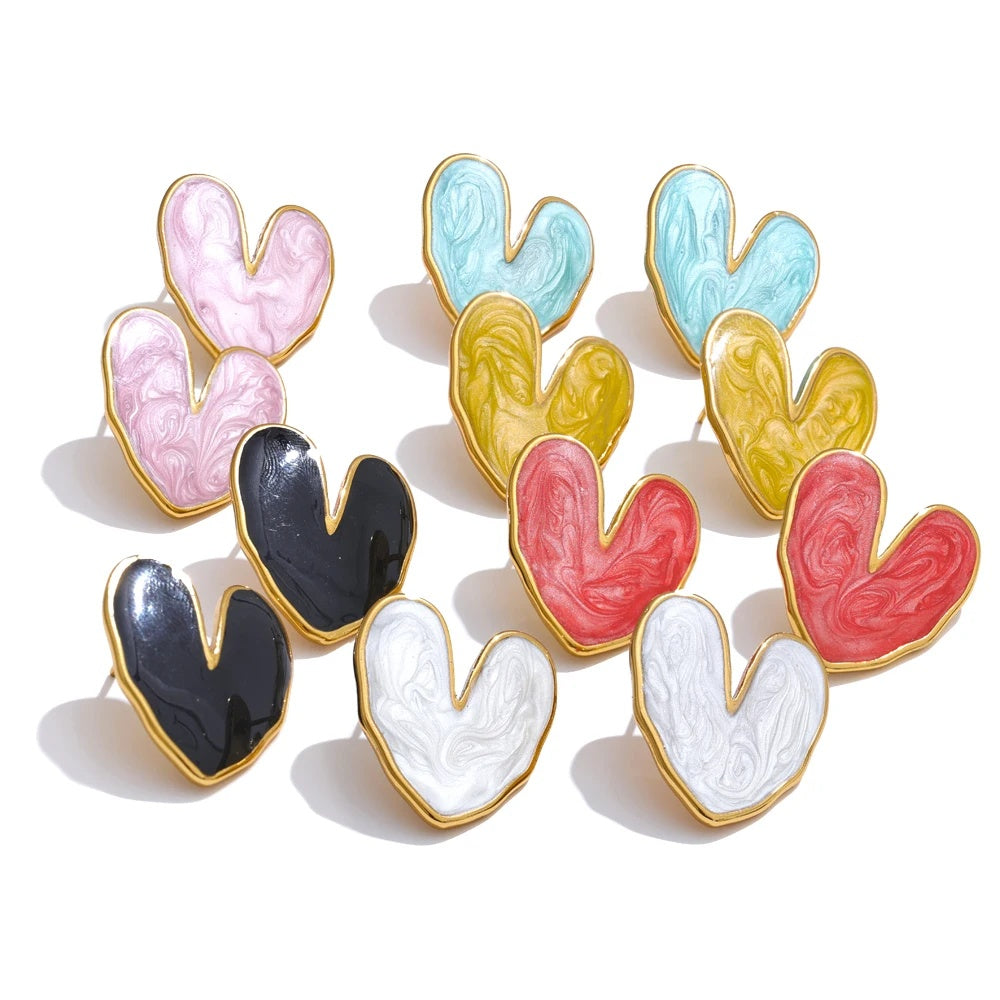 Enamel heart colorful fashion daily ring - product image
