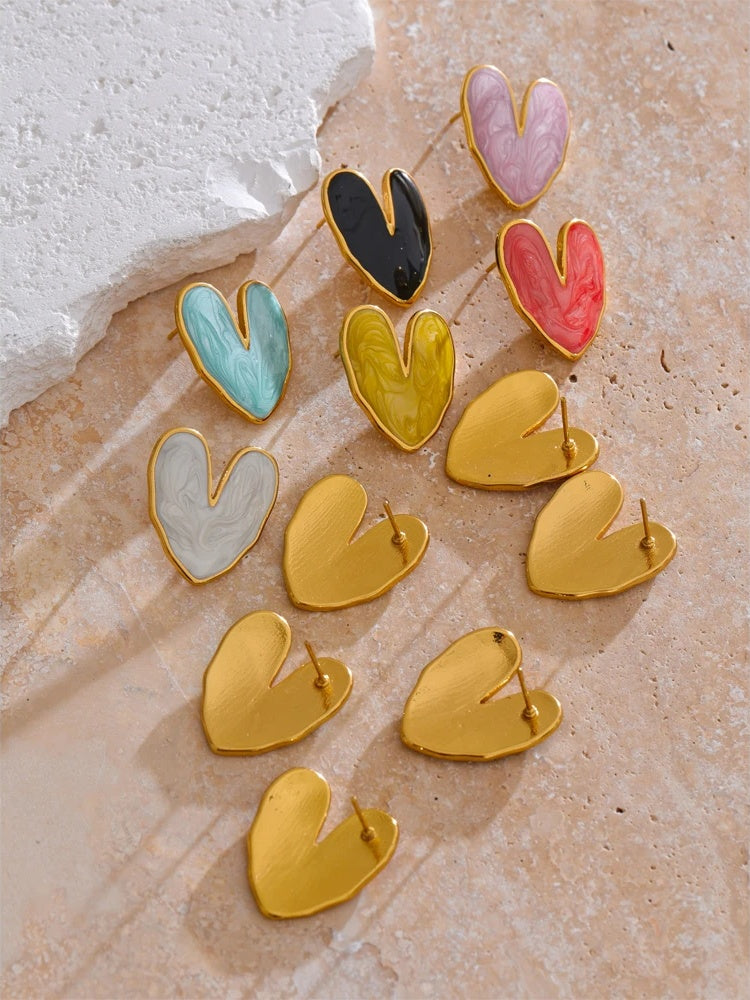 Enamel heart colorful fashion daily ring - product image