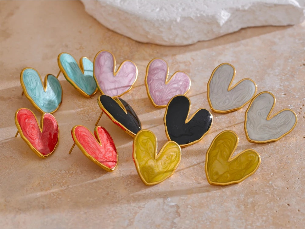 Enamel heart colorful fashion daily ring - product image
