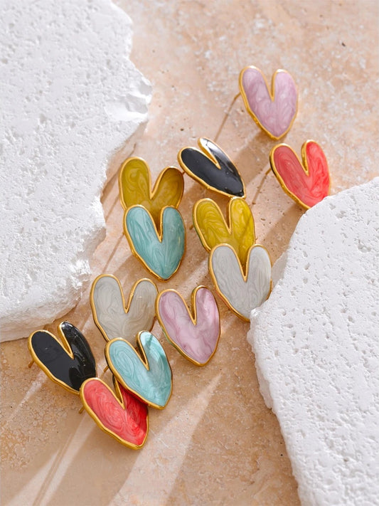Enamel heart colorful fashion daily ring - product image