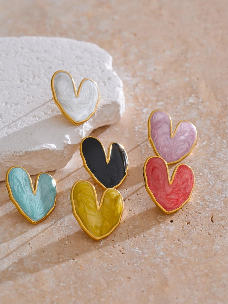 Enamel heart colorful fashion daily ring - product image