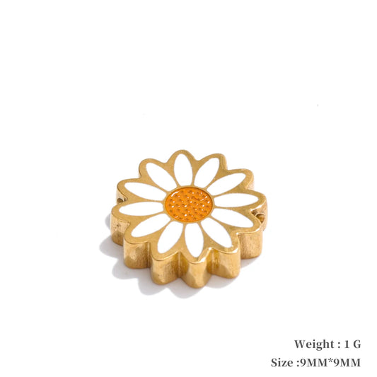 Enamel lemon strawberry heart flower charms - product image