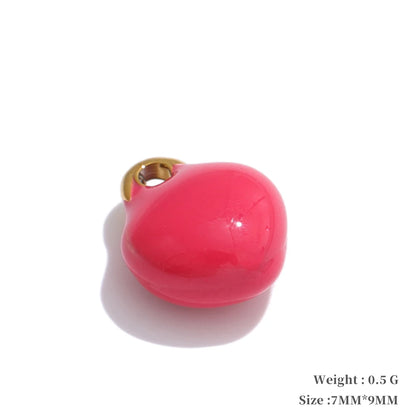 Enamel lemon strawberry heart flower charms - product image