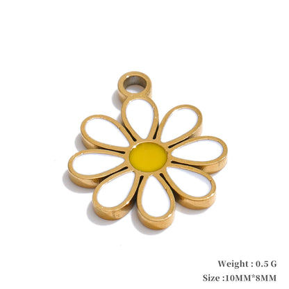Enamel lemon strawberry heart flower charms - product image