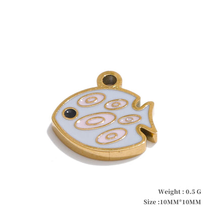 Enamel lemon strawberry heart flower charms - product image